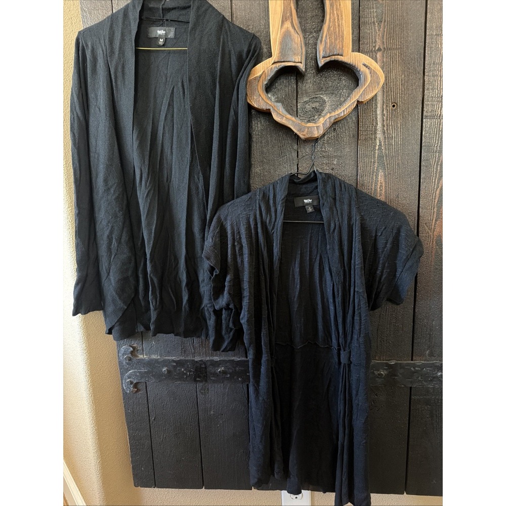 Mossimo Women's Size M Cardigan Lightweight Sheer Sweater Black Lot Of 2 Y2K